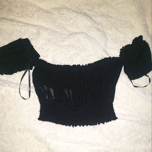 Mesh crop top with sleeves Forever 21